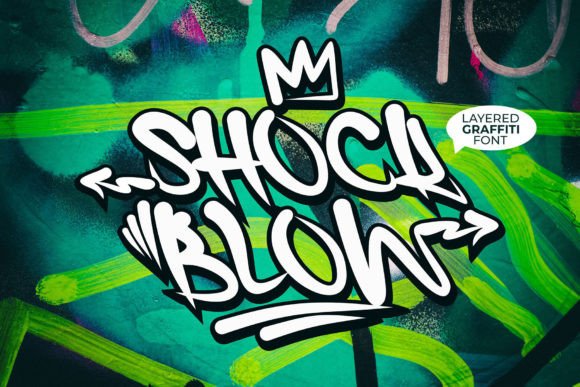 Shock Blow: A Bold Graffiti Font for Handmade Labels & Printables