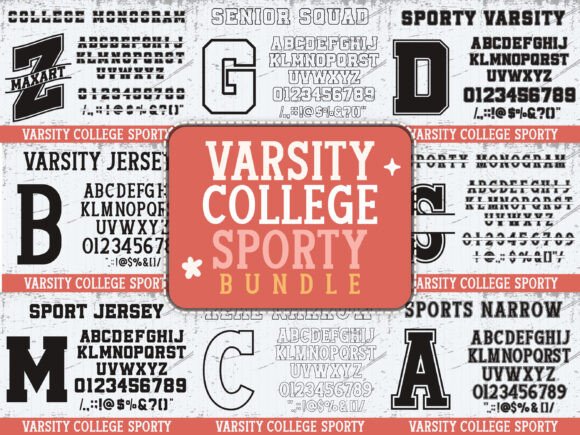 Varsity College Sporty Bundle: A Bold Display Font for Editorial Energy